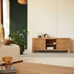 Minimalys - Mobile TV in teak massello 155 cm