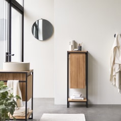 Michal - Mueble bajo de teca maciza y metal