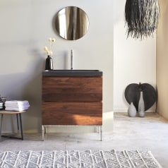 Nova - Badezimmermöbel aus massivem Palisander und Lavastein 80 cm