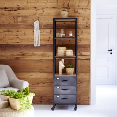 Industriel - Column in mango wood and metal