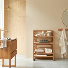 Sera - Low solid teak shelf