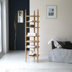 Poline - Solid teak bookshelf