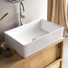 Ema - Rectangular ceramic basin