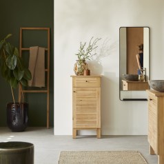 Soho - Mobile basso per il bagno in legno di quercia massello