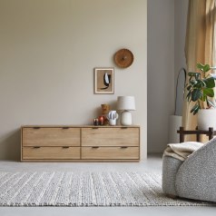 Senson - Mueble para TV de roble macizo de 180 cm