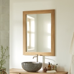 Tona - Solid teak mirror 90x70 cm