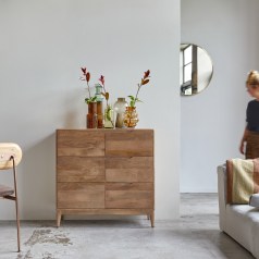 Gabrielle - Cassettiera portaoggetti in legno di mango massello