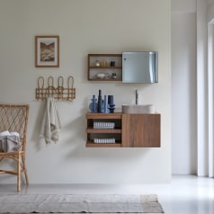 Typo - Mueble para lavabo de nogal macizo de 90 cm