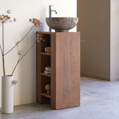 Stelle - Mueble de lavabo de nogal macizo derecho
