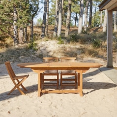 Capri - Ovaler Outdoor Tisch ausziehbar aus massiver Akazie 6/8 Pers.