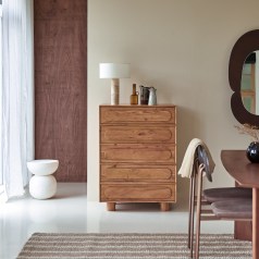 Olga - Solid acacia storage chest of drawers