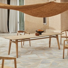 Antioni - Mesa de jardín de teca maciza para 8/10 personas