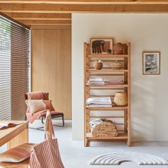 Sera - Libreria alta per bambini in teak massello