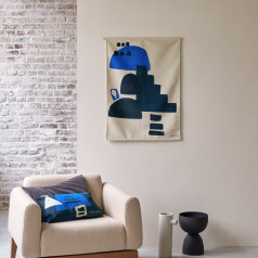 Babylone Casbah - Tenture française 65x90 cm, Blue Casbah