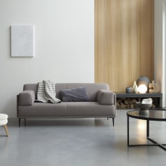 Finn - 3-seater sofa in taupe grey fabric