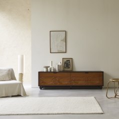 Frida - Meuble TV en acajou massif 200 cm