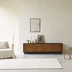 Frida - Solid mahogany TV unit, 200 cm