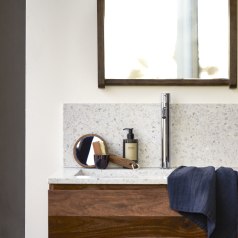 Ava - Backsplash in Moon Premium Terrazzo for 48" Vanity