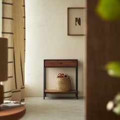 Agra - Console with 1 drawer in solid acacia and metal