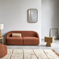 Soren - 3-zitsbank van massief acacia en terracotta stof