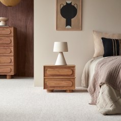 Olga - Mesilla de noche de acacia maciza con 2 cajones