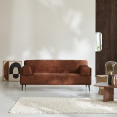Finn - 3-Sitzer-Sofa aus terracottafarbenem Samt