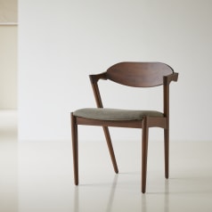 Guido - Silla de teca oscura maciza y tela