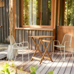 Bistro - Folding garden table in solid acacia, seats 2 people