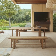 Antonia - Gartenmöbel-Set aus massivem, recyceltem Teakholz, 6 Personen