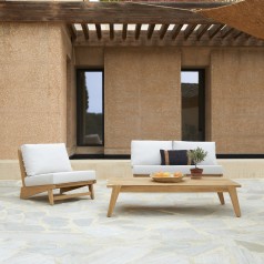 Olia - Set di mobili da giardino in teak massello 3 posti