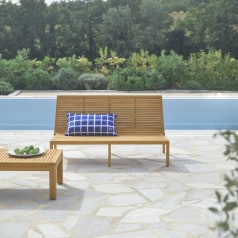 Teo - Panca bassa da giardino in teak massello