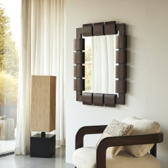 Isaac - Mindi wood mirror 100x80 cm