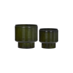 Pile - Set of steel planters, green