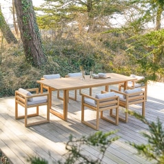 Noah - Gartenmöbel-Set aus massivem Teakholz, 6 Stühle