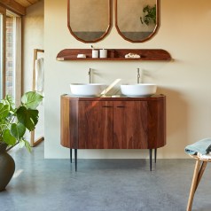 Jade - Wastafelkast van massief palissander en marmer 120 cm