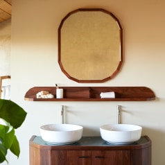 Jade - Estantería de cuarto de baño de palisandro macizo 140 cm