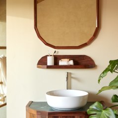 Jade - Badkamerplank in massief palissander en marmer 60 cm