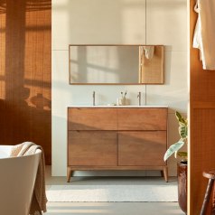 Gabrielle - Mobile per il bagno in mango massello e ceramica 120 cm