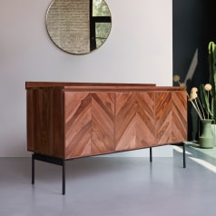 Ismaël - Sheesham wood storage unit 155 cm