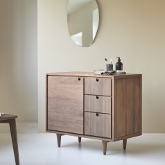Jonàk - Mueble de almacenaje de nogal macizo 95 cm