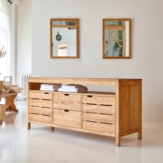 Serena - Meuble de rangement en chêne massif 165 cm