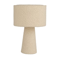 Logan - Fabric and Metal Table Lamp with Inline Switch, White