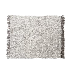 Will - Cozy Haven Wool Blend Shag Throw, Natural and Grey Mélange