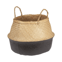Hazel - Handwoven Seagrass Basket Storage with Handles, Natural and Black