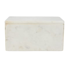 Jackson - Marble Box Storage Container with Lid, White