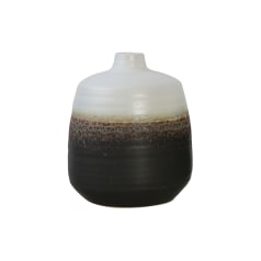 Lillian - Ombré Ceramic Vase with Reactive Glaze, Black and White