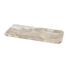 Lily - Marble Food Serving Tray, Beige and White