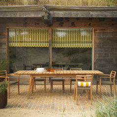 Vadim - Solid teak 6-12-seater extendable garden table