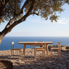 Vadim - Solid teak garden furniture set with 4 chairs