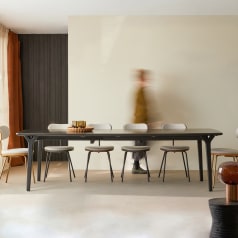 Clara - 6–12-seater extendable table in solid black oak